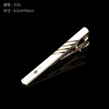 Load image into Gallery viewer, Hot Sale New Tie Clips Men's  Metal Necktie Bar Crystal Formal Dress Shirt Wedding Ceremony  Gold  Tie Clip